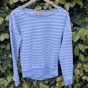 PJ Salvage Women's Cozy Blue White Stripe Pullover Top Size XS